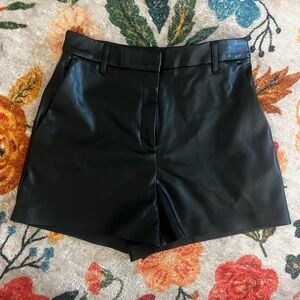 Express High Waist Faux Leather Shorts